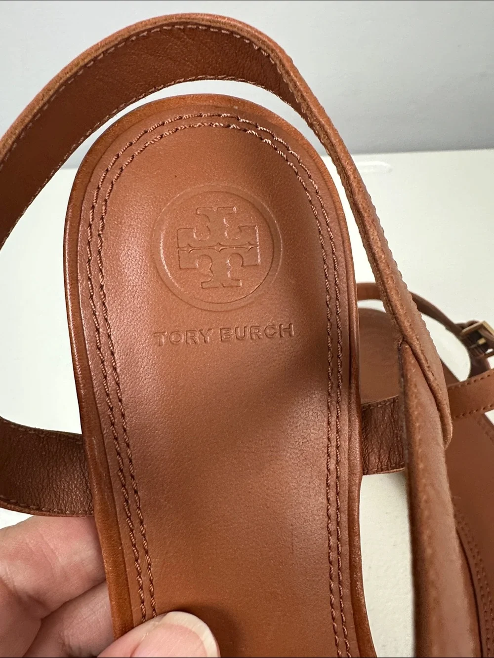 Tory Burch Laurel metallic flat sandal Sz 10.5